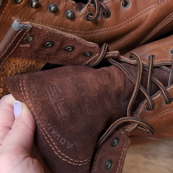 Ariat Men's Cascade 8 cognac brown soft toe leather lace up work boot EUC sz 11 - Picture 7 of 10
